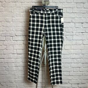Gap Black Plaid Skinny Ankle Pants Women's 8 ankle NWT